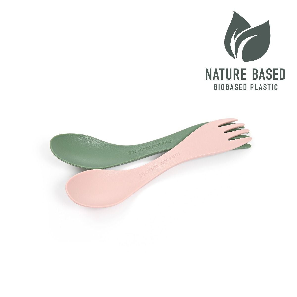 Levně Light my fire Spork little BIO 2-pack sandygreen/dustypink Cestovní příbor