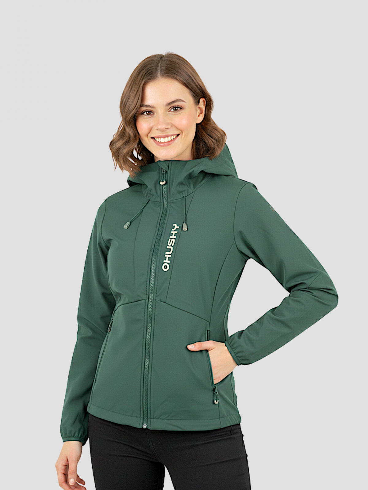 Husky Silvo L L, green Dámská softshell bunda