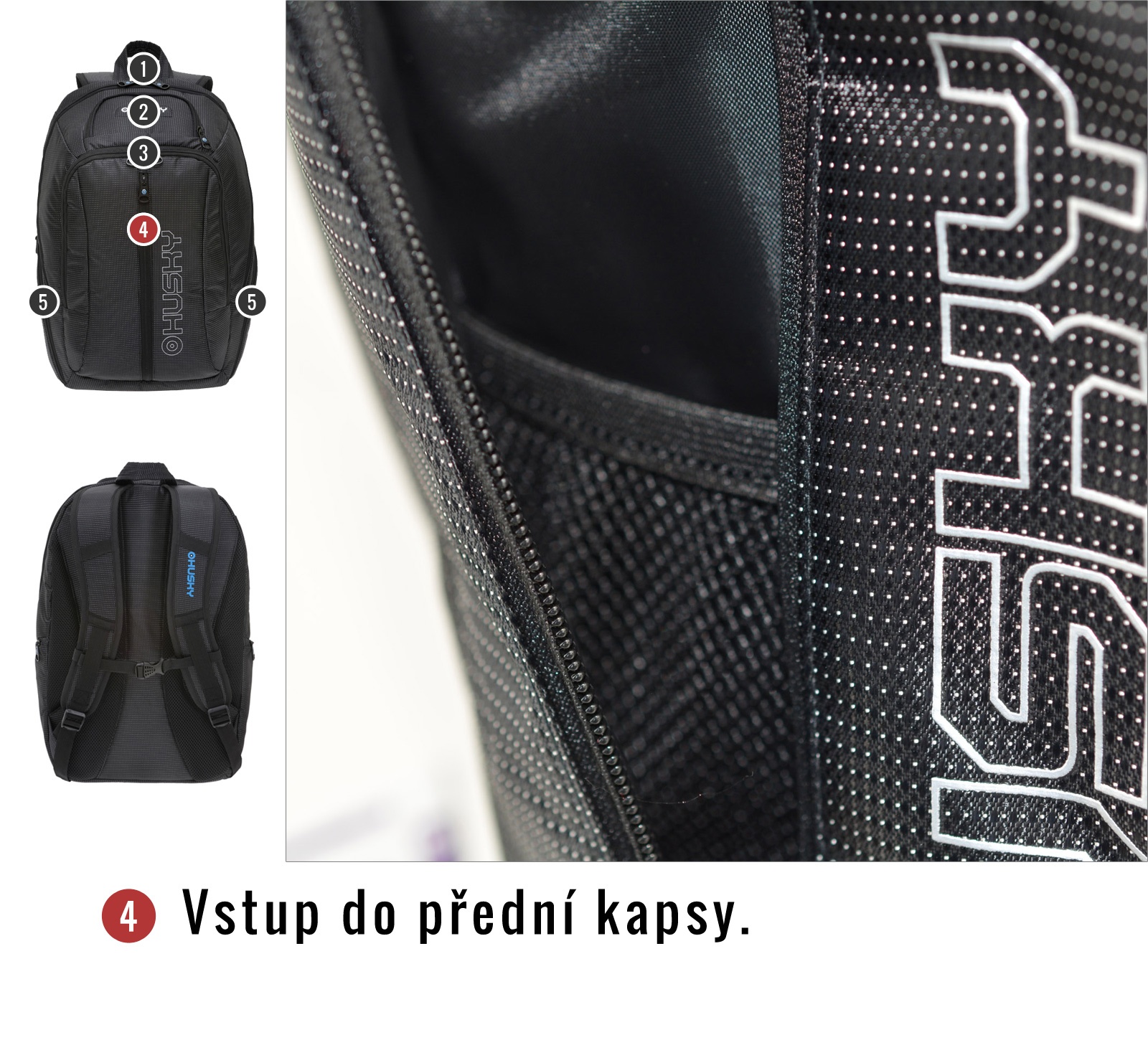 Husky Slander 28l černá Batoh Office (obrázek 9)