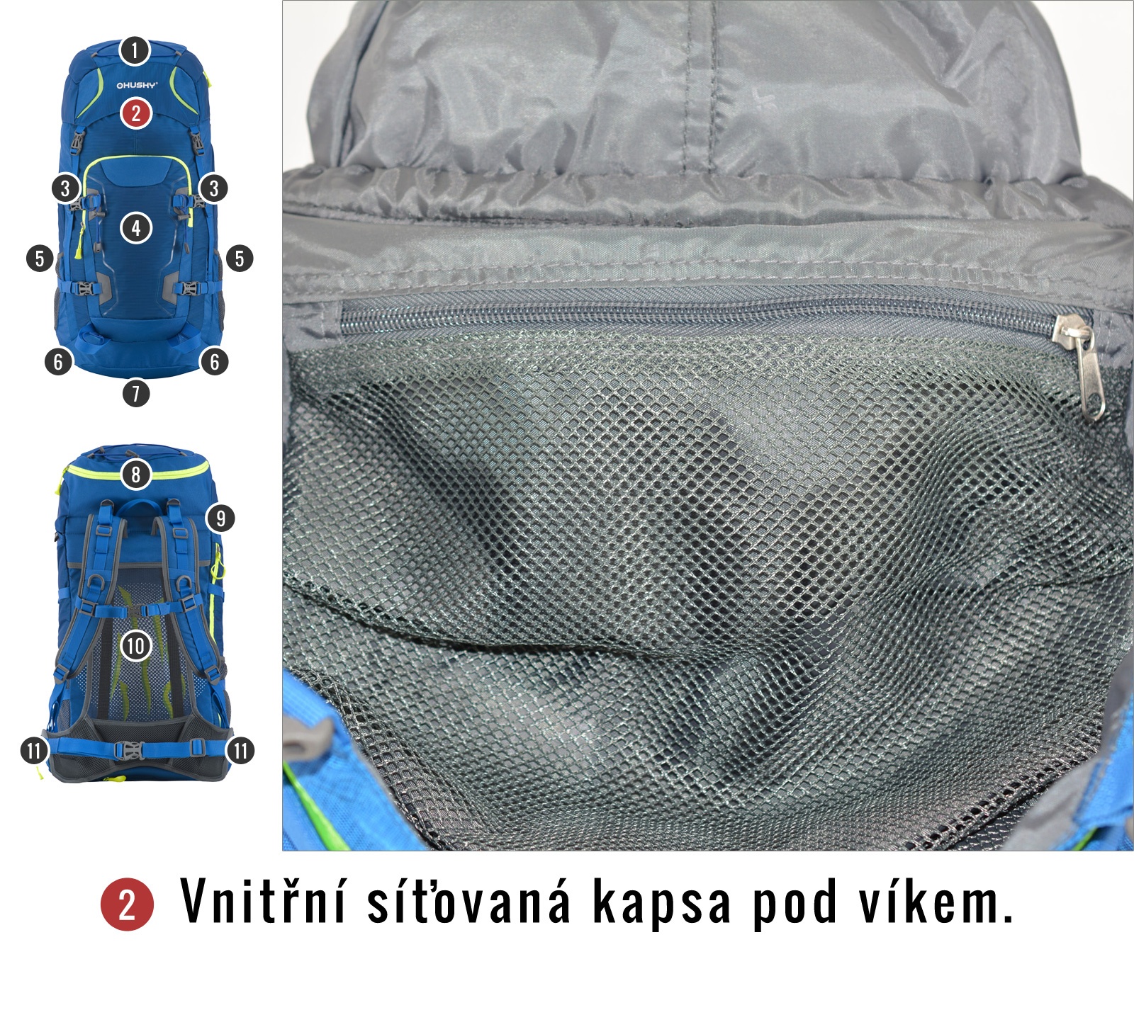 Husky Sloper 45 l černá Batoh Expedice / Turistika (obrázek 8)