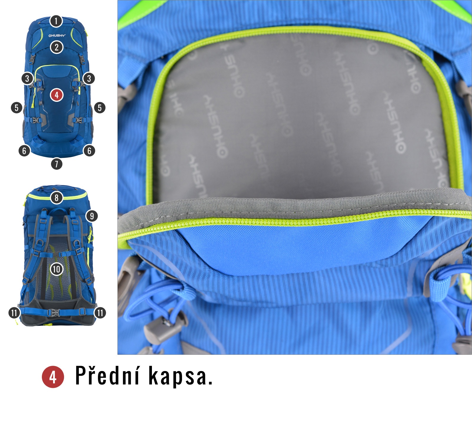 Husky Sloper 45 l černá Batoh Expedice / Turistika (obrázek 10)