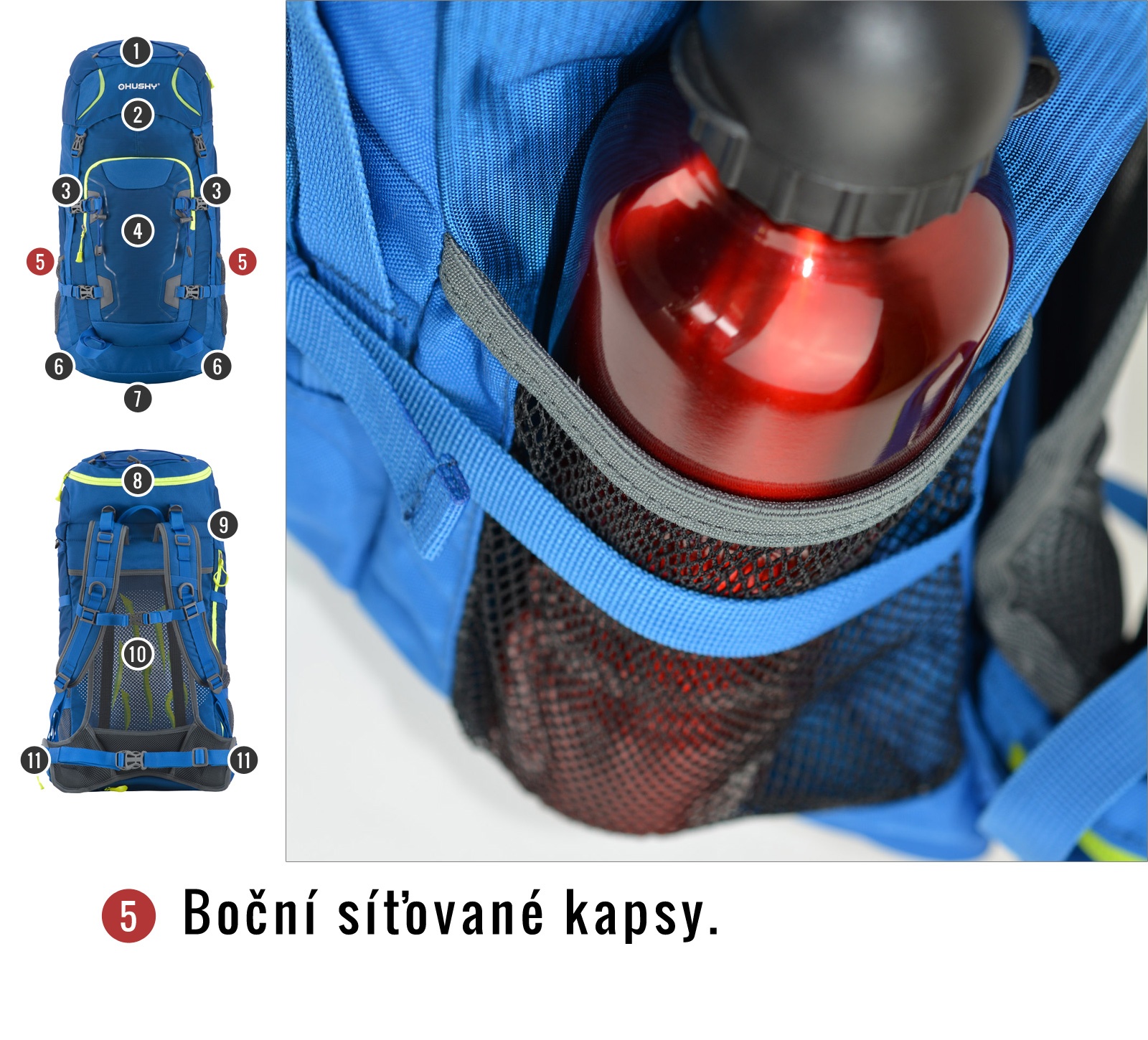 Husky Sloper 45 l černá Batoh Expedice / Turistika (obrázek 11)