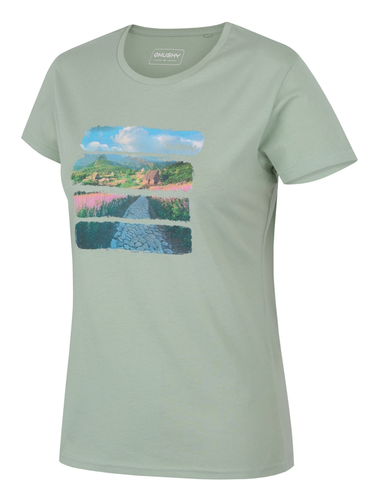 Husky Tee Flo L L, light green Dámské bavlněné triko