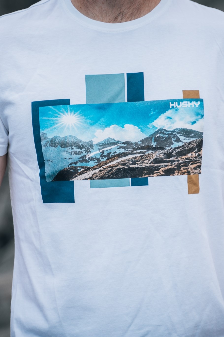 Husky Tee Skyline M S, white Pánské bavlněné triko (obrázek 7)