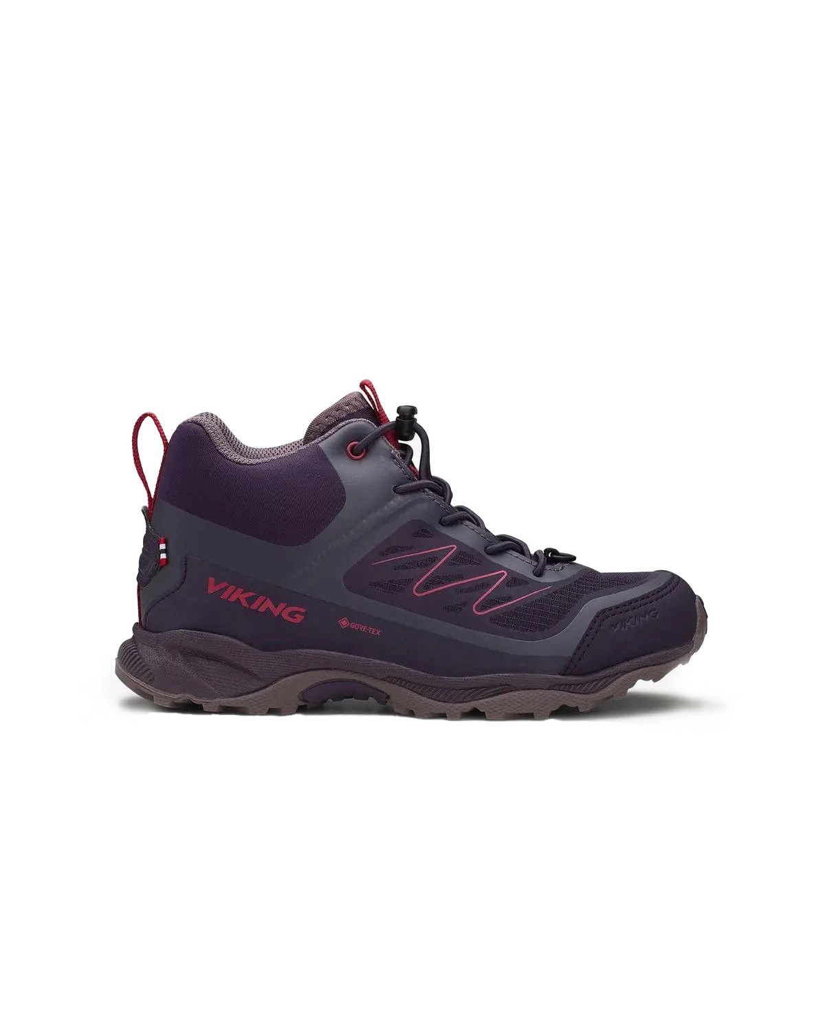 Levně Viking Tind Mid GTX EU 35, mid grey/ruby red Dětské boty