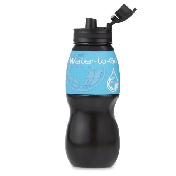 Water To Go Water To Go láhev černá s modrým lemem Outdoorová láhev