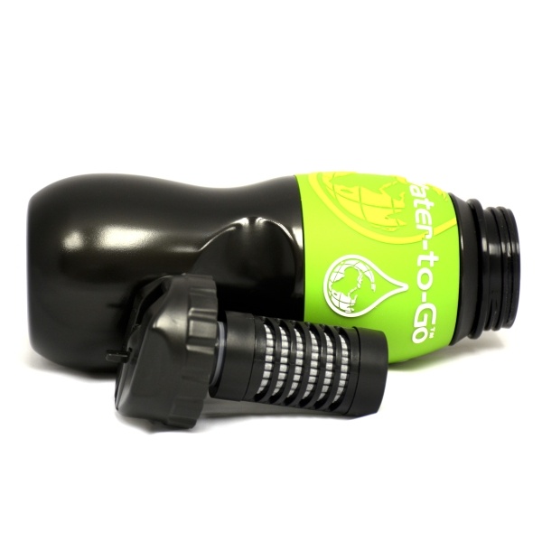 Water To Go Water To Go láhev černá se zeleným lemem Outdoorová láhev