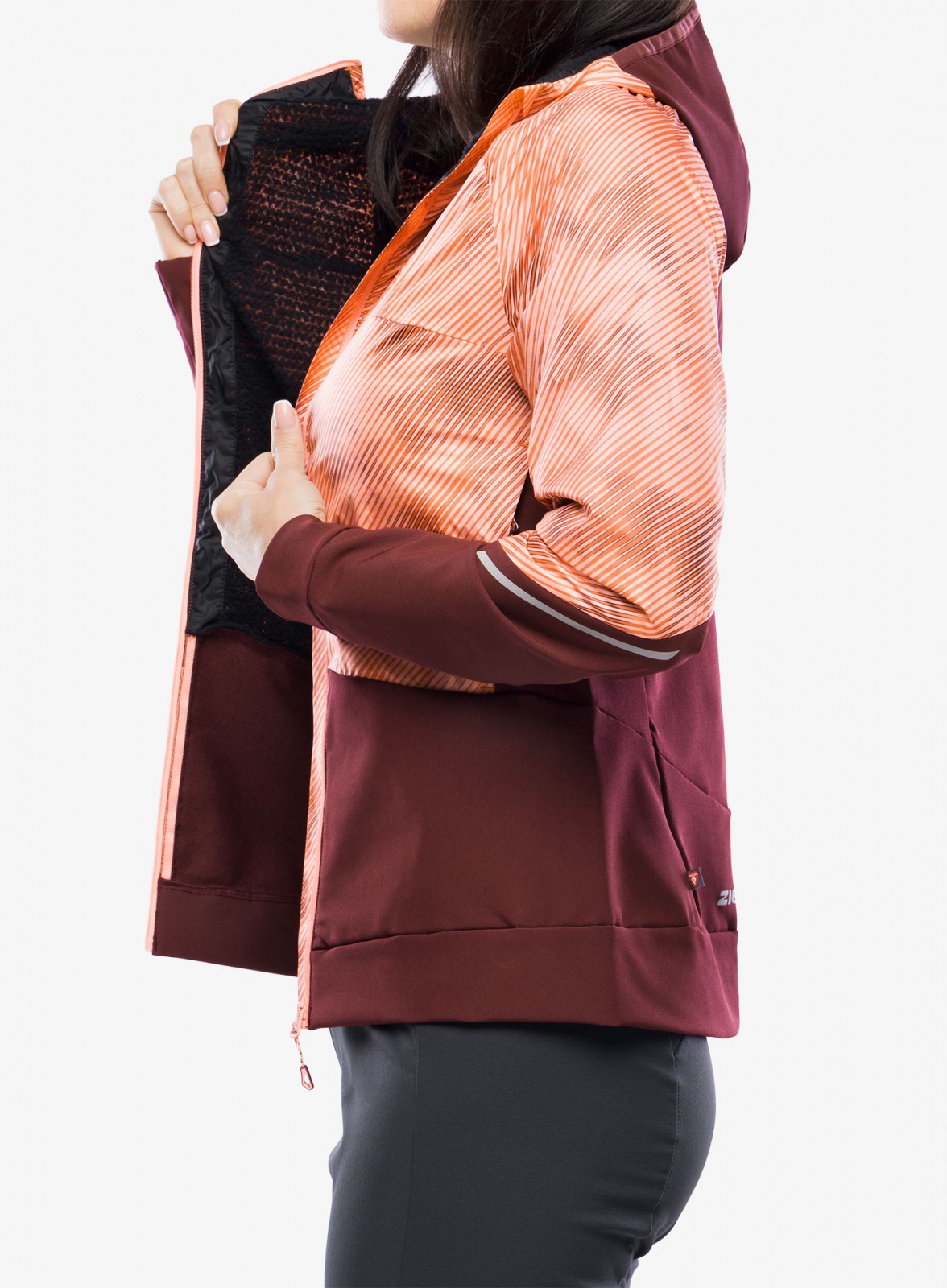 Ziener NAKIMA 40, pink stripe print Dámská softshell bunda (obrázek 8)