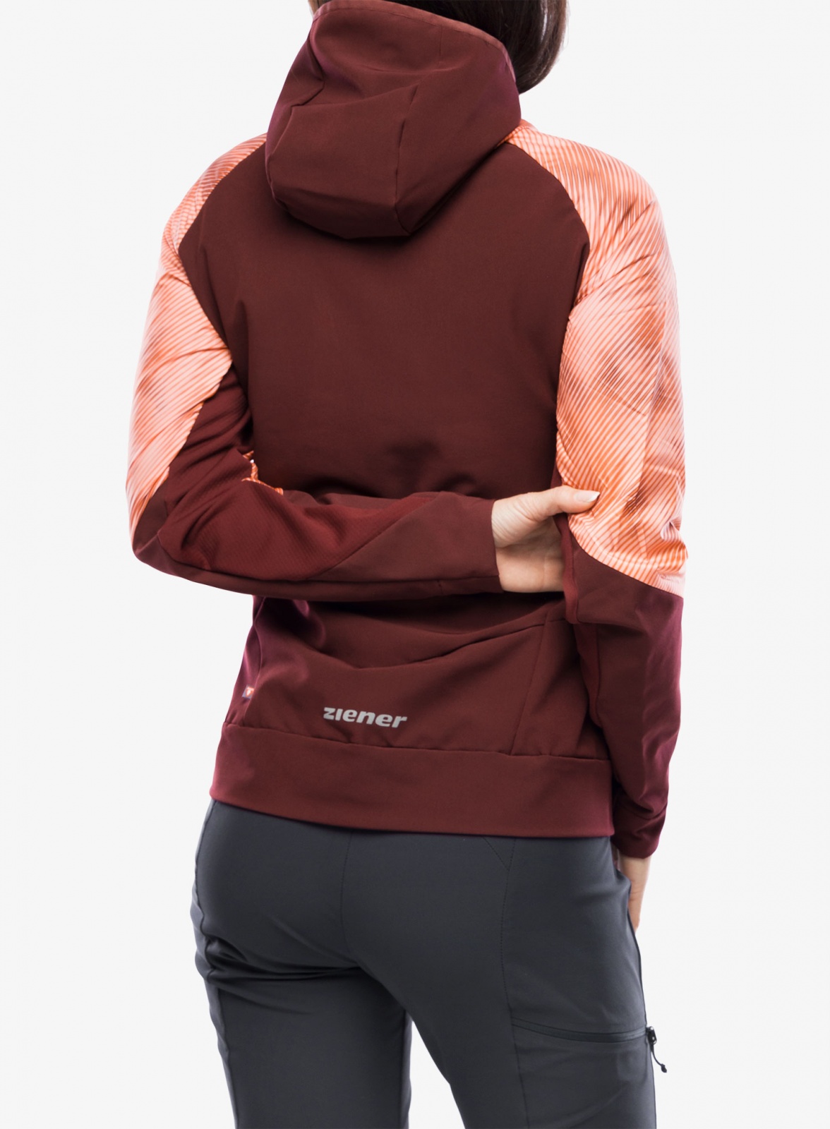 Ziener NAKIMA 42, pink stripe print Dámská softshell bunda (obrázek 9)